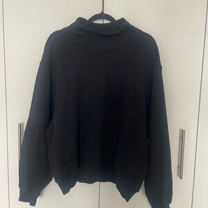 Joah Brown Black Turtleneck Mockneck Sweatshirt